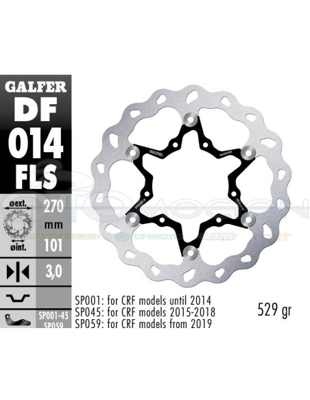 DISC WAVE FLOATING OVERSIZE (C  STEEL) 270X3MM HONDA CR-CRF -2014 (FRONT)