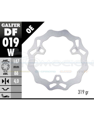 DISC WAVE FIXED 187X4MM HONDA RS 125 R (00) (REAR)