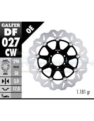 DISC WAVE FLOATING COMPLETE (C  ALU ) 296X5MM HONDA RS 250-CBR 600 (FRONT)