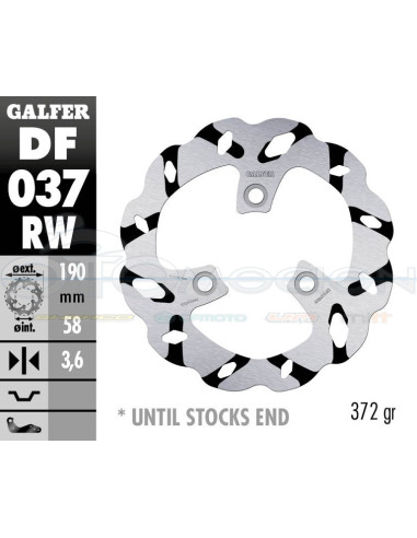 DISC WAVE FIXED GROOVED 190X3,6MM YAMAHA AEROX R (FRONT)