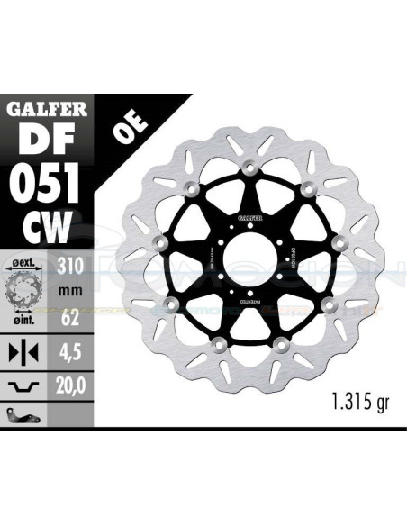 DISC WAVE FLOATING COMPLETE (C  ALU ) 310X4,5MM HONDA AFRICA TWIN 2015 (FRONT)