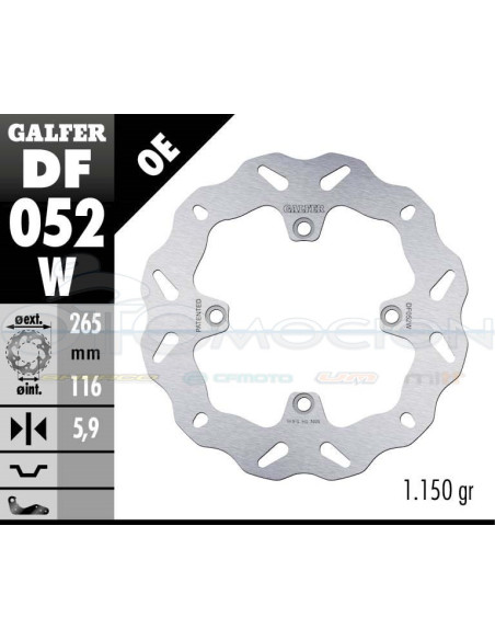 DISC WAVE FIXED 265X5 9MM HONDA AFRICA TWIN 2015 (REAR)