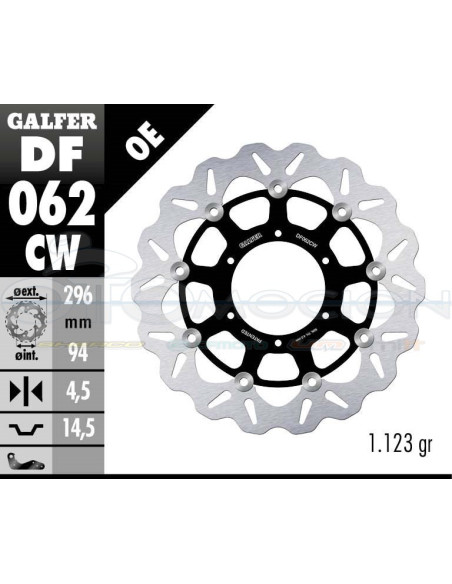 DISC WAVE FLOATING COMPLETE (C  ALU ) 296X4,5MM HONDA CB-F HORNET 600 (07)