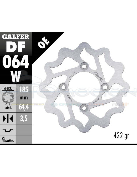 DISC WAVE FIXED 185X4MM HONDA TSR 250 (99) (REAR)