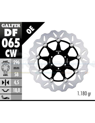 DISC WAVE FLOATING COMPLETE (C  ALU ) 296X5MM HONDA VTR 250 (98)