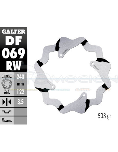 DISC WAVE FIXED GROOVED 240X3,5MM HONDA CR-CRF (REAR)