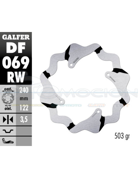 DISC WAVE FIXED GROOVED 240X3,5MM HONDA CR-CRF (REAR)