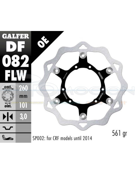 DISC WAVE FLOATING (C  STEEL) 260X3MM HONDA CR 125-250-500 2015- (FRONT)