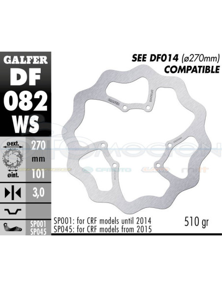 DISC WAVE FIXED OVERSIZE 270X3MM HONDA CR-CRF 2015- (FRONT)