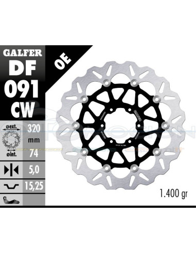 DISC WAVE FLOATING COMPLETE (C  ALU ) 320X5MM HONDA CBR 1000 RR SP2 2017- (FRONT)