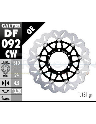 DISC WAVE FLOATING COMPLETE (C  ALU ) 310X4,5MM HONDA CBR 250 RR (FRONT)