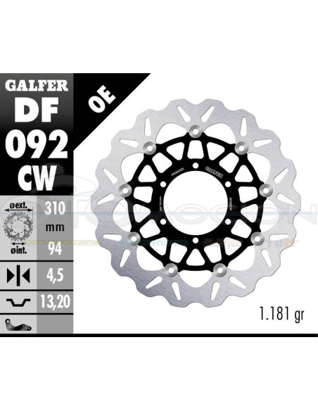 DISC WAVE FLOATING COMPLETE (C  ALU ) 310X4,5MM HONDA CBR 250 RR (FRONT)