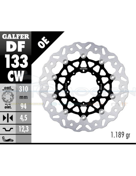 DISC WAVE FLOATING COMPLETE (C  ALU ) 310X4,5MM HONDA CB1000 R NEO SPORTS CAFE 2018- (FRON