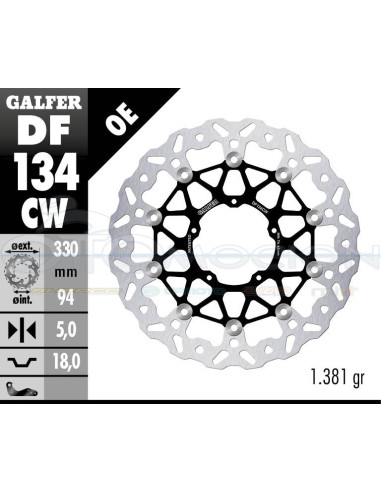 DISC WAVE FLOATING COMPLETE (C  ALU ) 330X5MM HONDA CBR 1000 RR R 2020- (FRONT)