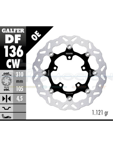 DISC WAVE FLOATING COMPLETE (C  ALU ) 310X4 5MM HONDA CB - CBR 650 R 2019- (FRONT)