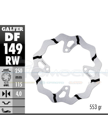 DISC WAVE FIXED GROOVED 250X4MM KAWASAKI KX 450F 2019- (REAR)