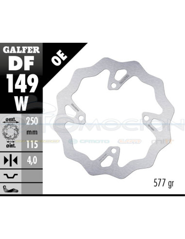 DISC WAVE FIXED 250X4MM KAWASAKI KX 450F 2019- (REAR)