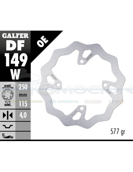 DISC WAVE FIXED 250X4MM KAWASAKI KX 450F 2019- (REAR)