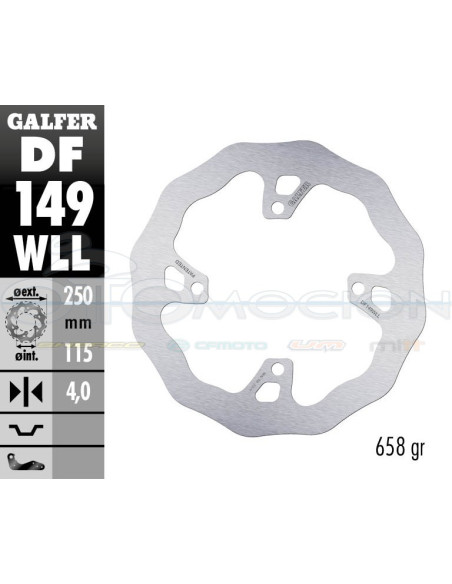 DISC WAVE FIXED SOLID 250X4MM KAWASAKI KX 450F 2019- (REAR)