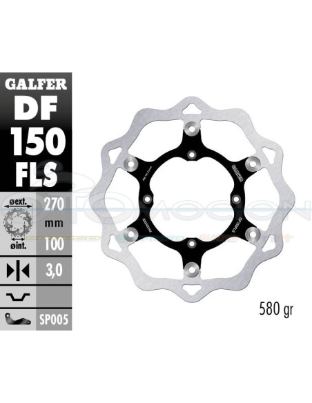 DISC WAVE FLOATING OVERSIZE (C  STEEL) 270X3MM KAWA KX 125-250-500