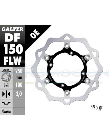 DISC WAVE FLOATING (C  STEEL) 250X3MM KAWA KX 125-250-500