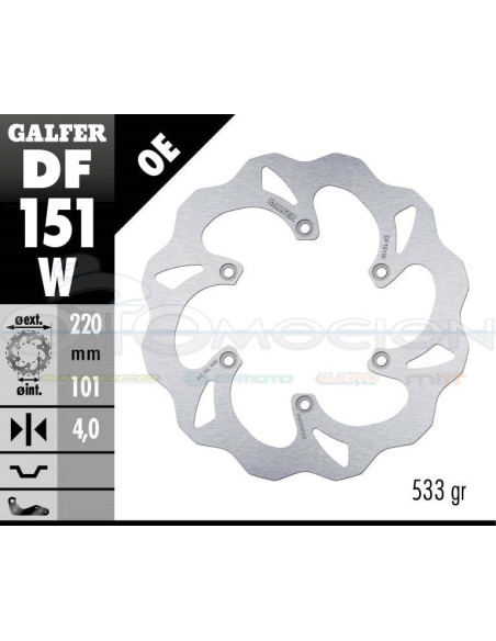 DISC WAVE FIXED 220X4,5MM KAWASAKI KX 125-250-500 (REAR)