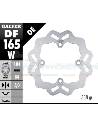 DISC WAVE FIXED 184X3MM KAWASAKI KX 80-85 (REAR)