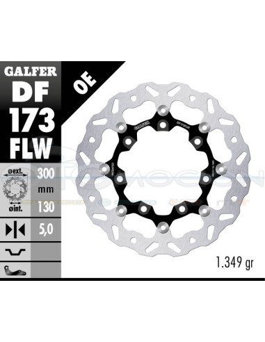 DISC WAVE FLOATING (C  STEEL) 300X5MM KAWASAKI VULCAN MODELS (FRONT)