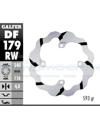 DISC WAVE FIXED GROOVED 240X4MM KAWASAKI KX (03) (REAR)