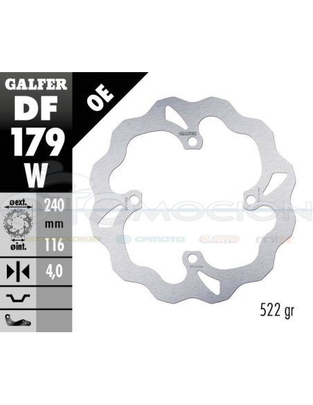 DISC WAVE FIXED 240X4MM KAWASAKI KX (03) (REAR)