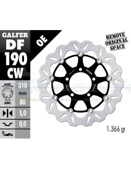 DISC WAVE FLOATING COMPLETE (C  ALU ) 310X5MM KAWASAKI ZX 14 R (06) (FRONT)