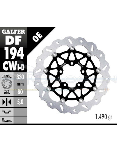 DISC WAVE FLOATING COMPLETE RIGHT(C  ALU ) 330X5MM KAWASAKI ZX-10R (201-) FRONT