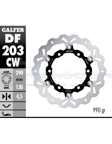 DISC WAVE FLOATING COMPLETE (C  ALU ) 290X4,5MM KAWASAKI NINJA 250 (FRONT)