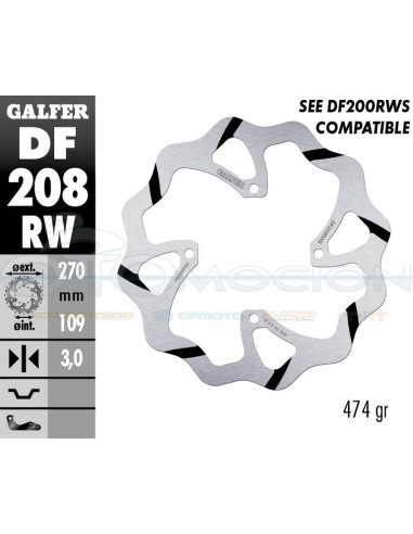 DISC WAVE FIXED GROOVED 270X3MM KAWASAKI KX 250-450 2015- (FRONT)