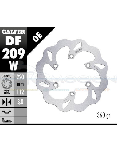 DISC WAVE FIXED 220X3MM KAWA KX 85 (FRONT)