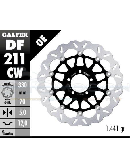 DISC WAVE FLOATING COMPLETE (C  ALU ) 330X5MM KAWASAKI ZX 10RR (2017-) FRONT