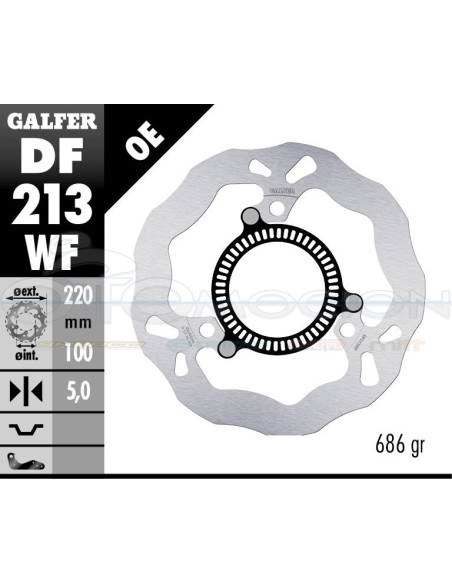 DISC WAVE FIXED 220X5MM + PHONIC KAWASAKI NINJA 400 (REAR)