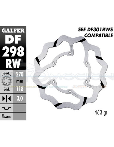 DISC WAVE FIXED GROOVED 270X3MM YAMAHA YZ F 2016- (FRONT)