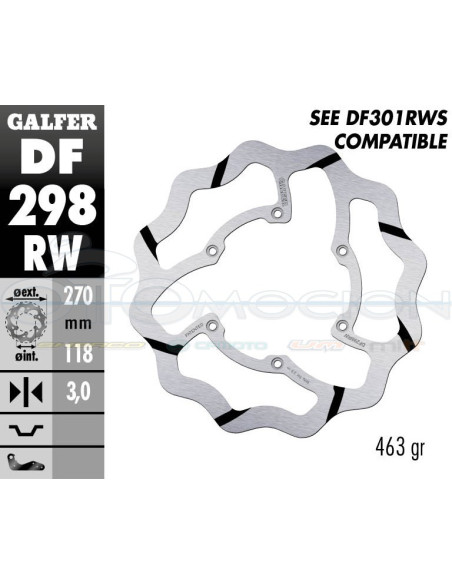 DISC WAVE FIXED GROOVED 270X3MM YAMAHA YZ F 2016- (FRONT)