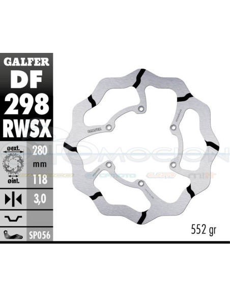 DISC WAVE FIXED GROOVED OVERSIZE 280X3MM YAMAHA YZ F 2016- (FRONT)