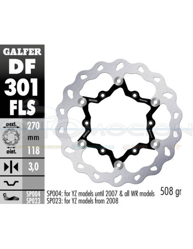 DISC WAVE FLOATING OVERSIZE (C  STEEL) 270X3MM YAMAHA YZ - YZF -2015 (FRONT)