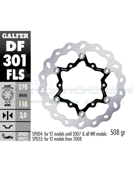 DISC WAVE FLOATING OVERSIZE (C  STEEL) 270X3MM YAMAHA YZ - YZF -2015 (FRONT)