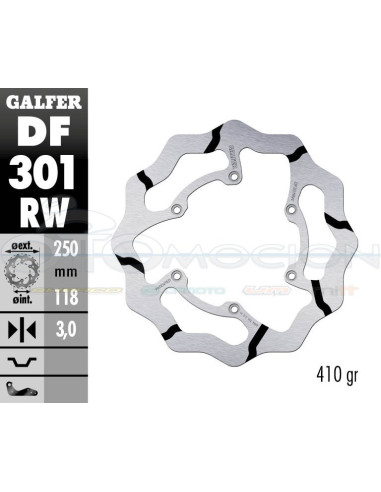 DISC WAVE FIXED GROOVED 250X3MM YAMAHA YZ - YZF -2015 (FRONT)