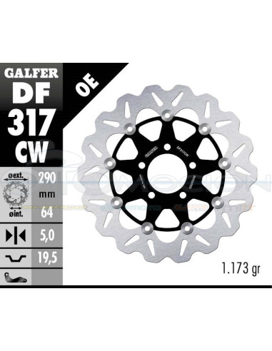 DISC WAVE FLOATING COMPLETE (C  ALU ) 290X5MM SUZUKI GSX 600-750 RF 900 (FRONT)