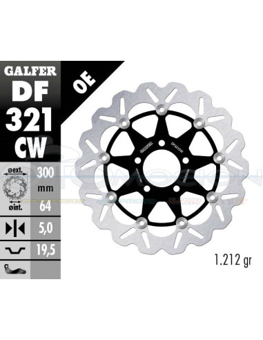 DISC WAVE FLOATING COMPLETE (C  ALU ) 300X5MM SUZUKI RGV 250 (FRONT)