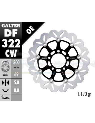 DISC WAVE FLOATING COMPLETE (C  ALU ) 300X5MM SUZUKI GSXR 1000 (03) (FRONT)