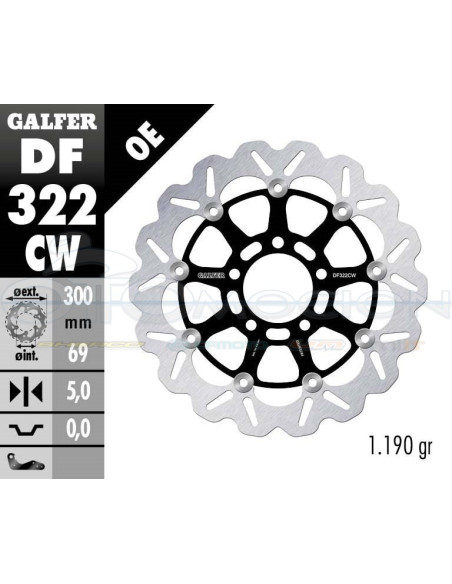 DISC WAVE FLOATING COMPLETE (C  ALU ) 300X5MM SUZUKI GSXR 1000 (03) (FRONT)