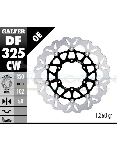 DISC WAVE FLOATING COMPLETE (C  ALU ) 320X5MM SUZUKI GSX 1000 R 2017- (FRONT)