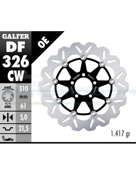 DISC WAVE FLOATING COMPLETE (C  ALU ) 310X5MM DF SUZUKI GSX R100 87 (FRONT)