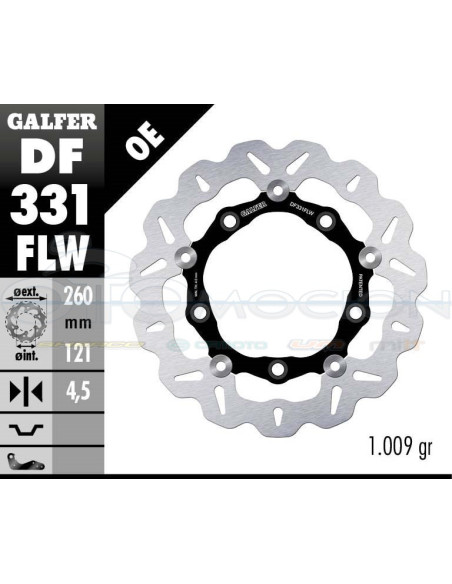 DISC WAVE FLOATING (C  STEEL) 260X4,5MM SUZUKI BURGMAN 650 2004 (FRONT)